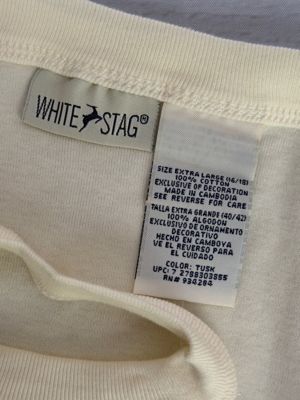 White Stag Embroidered Paisley Tank Top XL 16/18 NWT Cream Cotton - Picture 8 of 8
